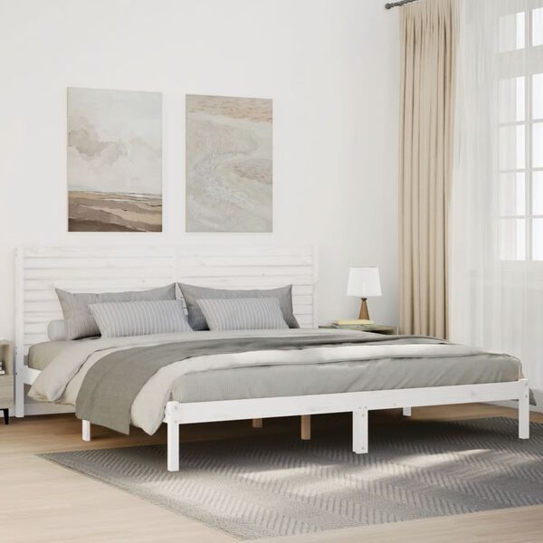 vidaXL Extra Long Bed Frame without Mattress White 180x220 cm Solid Wood