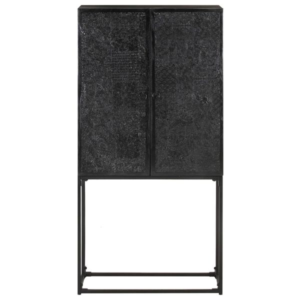 vidaXL Sideboard Black 60x30x120 cm Solid Acacia and Mango Wood