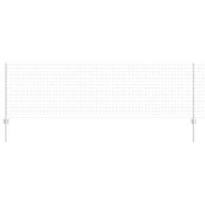vidaXL Euro Fence with Post 10 x 0.8 m Galvanised Steel Silver Mesh