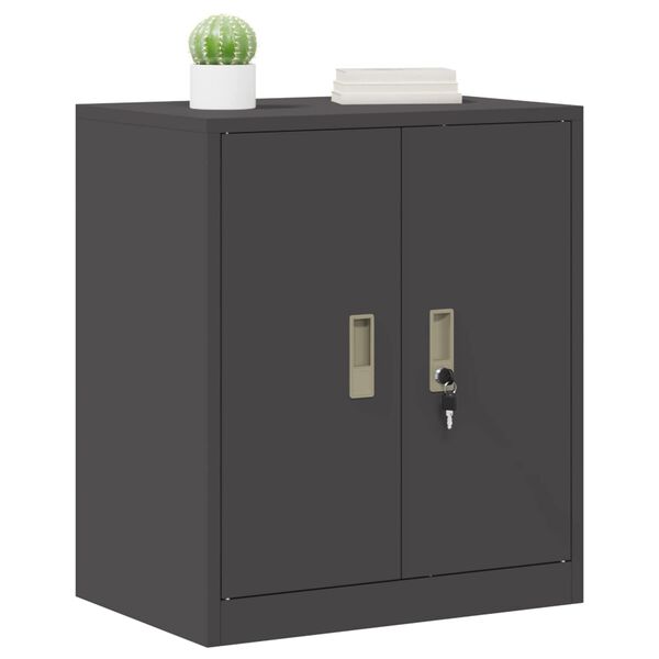 vidaXL Storage Cabinet Black 60 x 40 x 70 cm Steel
