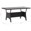 vidaXL Garden Table Black 130x70x66 cm Poly Rattan