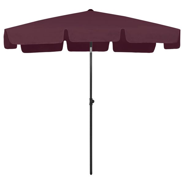 vidaXL Beach Parasol Bordeaux Red 200x125 cm