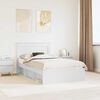 vidaXL Bed Frame with Headboard White 120 x 190 cm Solid Pine Wood