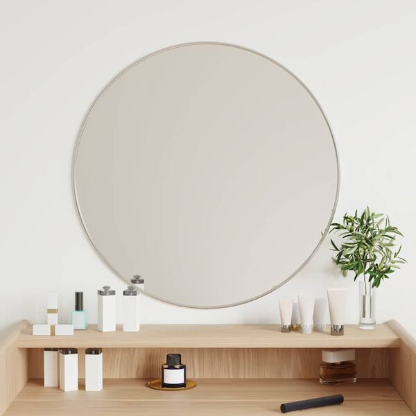 vidaXL Wall Mirror Silver Ø 60 cm Round