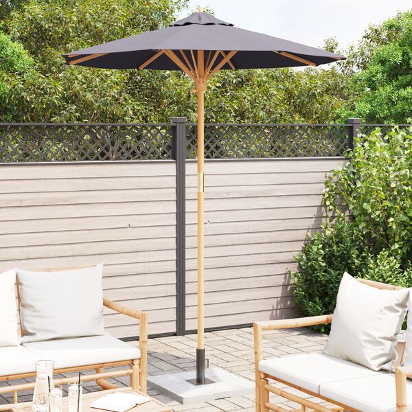 vidaXL Garden Parasol Dark grey 180 x 180 x 230 cm Bamboo