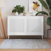 vidaXL Louvred doors 2 pcs White 61.5 x 59.4 cm Solid Pine Wood