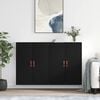 vidaXL Wall Mounted Cabinets 2 pcs Black 69.5x34x90 cm