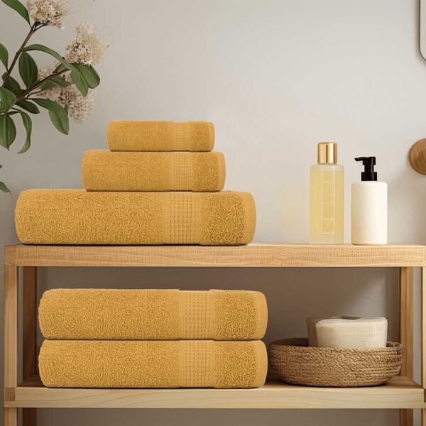vidaXL Hand Towels "FROGN" 4 pcs Gold 50x100 cm 360 gsm