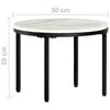vidaXL Coffee Table White and Black &Oslash;50 cm Real Solid Marble