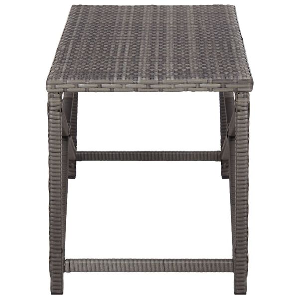 vidaXL Garden Bench 120 cm Poly Rattan Grey