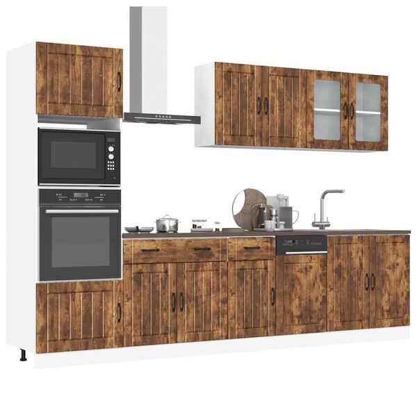 vidaXL 7 Piece Kitchen Cabinet Set Lucca Smoked Oak Engineered Wood