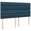 vidaXL Box Spring Bed with Mattress Blue 200x200 cm Velvet