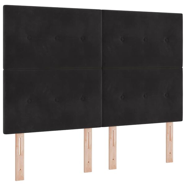 vidaXL Headboard with LED Strip Lights Adjustable Black 72 cm Velvet