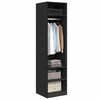 vidaXL Wardrobe with Shelf Black Oak 50 x 50 x 200 cm Engineered Wood