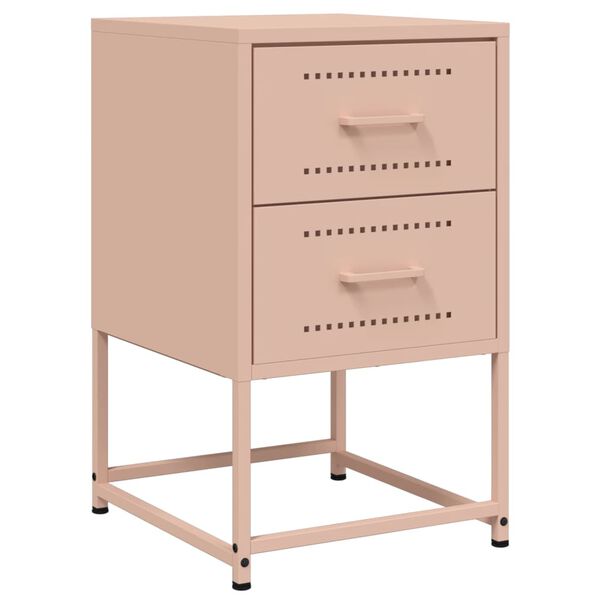 vidaXL Bedside Cabinet Pink 36x39x60.5 cm Steel