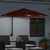 vidaXL Garden Parasol Manual Red and Black 248 x 248 x 148 cm