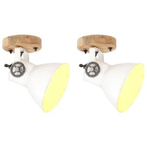 vidaXL Industrial Wall/Ceiling Lamps 2 pcs White 20x25 cm E27