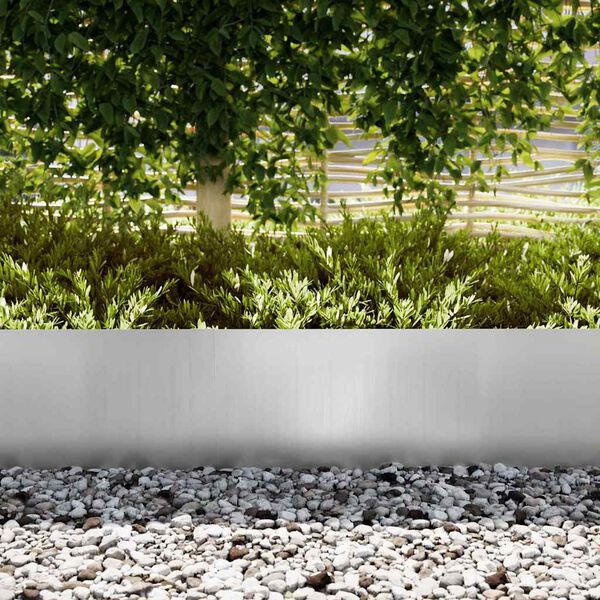 vidaXL Lawn Edging 10 pcs Silver 100 x 0.05 x 30 cm Galvanised Steel