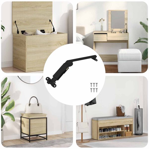 vidaXL Lid Support Hinge 12 pcs Black 192 x 32 x 50 mm Steel