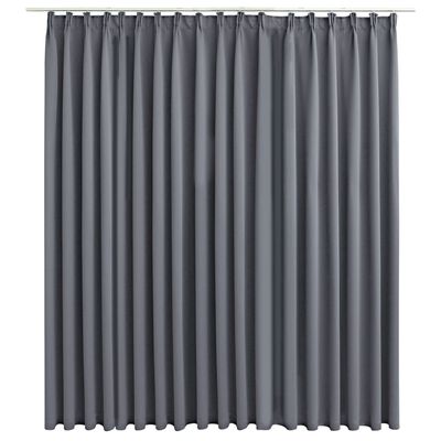 vidaXL Blackout Curtain with Hooks Grey 290x245 cm