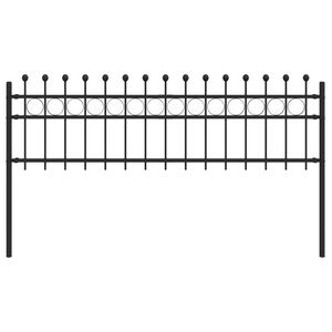 vidaXL Ring Fence Black 200 x 110 cm Powder-Coated Steel