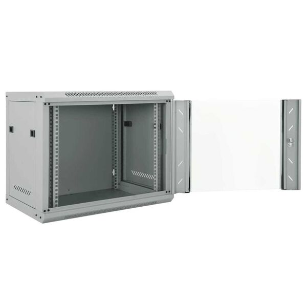 vidaXL Network Cabinet with Storage Grey 60 x 45 x 50 cm Steel