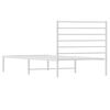 vidaXL Metal Bed Frame without Mattress with Headboard White 80x200cm