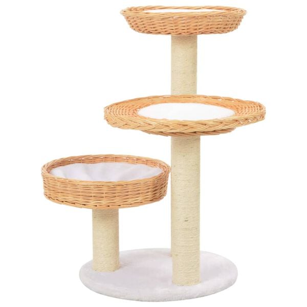 vidaXL Cat Tree with Sisal Scratching Post Natural Willow Wood
