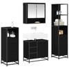 vidaXL Bathroom Furniture Set 4 pcs Black Oak Engineered Wood