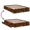 vidaXL Bed Frame with Drawers without Mattress Smoked Oak 140x200 cm