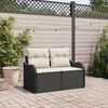 vidaXL Garden Sofa Black 121 x 62 x 69cm Poly Rattan