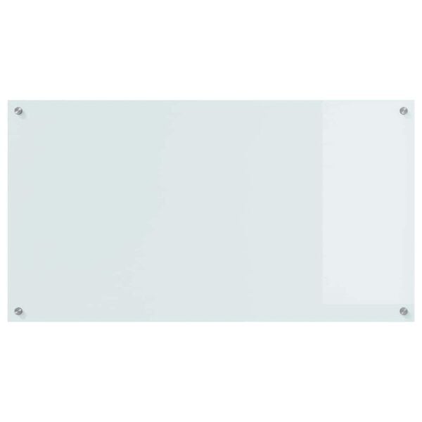 vidaXL Kitchen Backsplash White 110 x 60 cm Tempered Glass