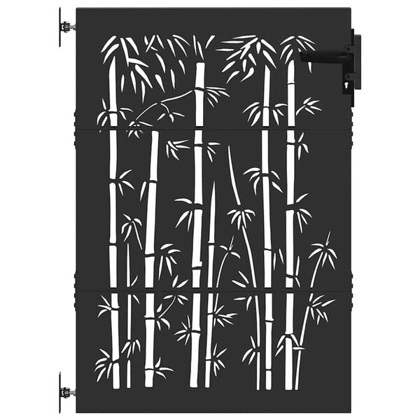 vidaXL Garden Gate 85x125 cm Corten Steel Bamboo Design