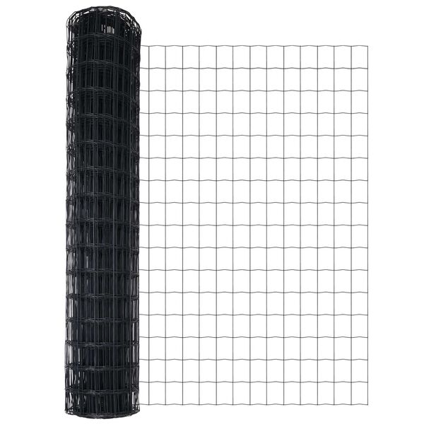 vidaXL Euro Fence Grey 1.4 x 10 m PVC-coated iron