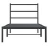 vidaXL Metal Bed Frame without Mattress with Headboard Black 90x200cm