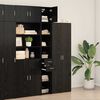 vidaXL Storage Cabinet with Drawer 2 pcs Black Oak 30 x 42.5 x 225 cm