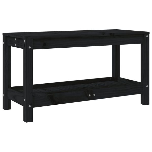 vidaXL Garden Bench Black 82.5x35x45 cm Solid Wood Pine