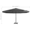 vidaXL Garden Parasol with Portable Base Anthracite
