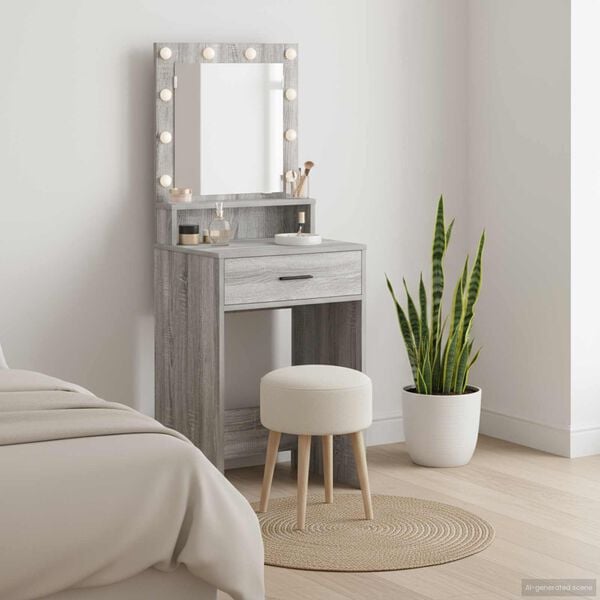 vidaXL Dressing Table Grey Sonoma 50 x 41 x 135 cm Engineered Wood