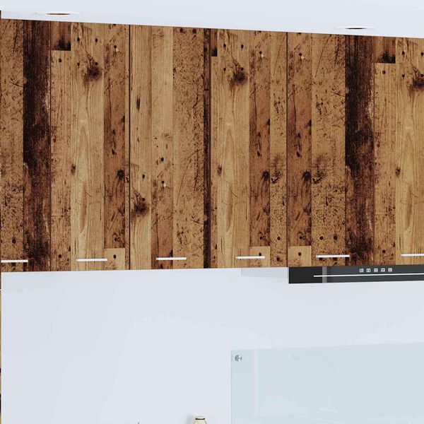 vidaXL Hanging Cabinet 2 pcs Old Wood and White 30 x 31 x 80 cm