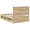 vidaXL Bed Frame with Headboard Sonoma 120 x 200 cm Solid Pine Wood