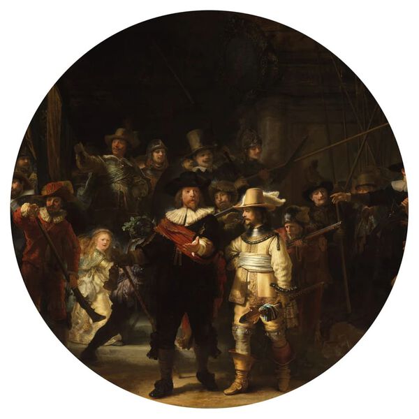 WallArt Wallpaper Circle The Night Watch 142.5 cm