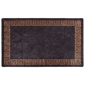 vidaXL Rug Washable 120x180 cm Black and Gold Anti Slip