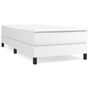 vidaXL Box Spring Bed Frame White Single Faux Leather