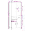 vidaXL Highboard Sonoma Oak 69.5x34x180 cm Engineered Wood