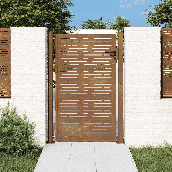 vidaXL Garden Gate 100x125 cm Corten Steel Square Design