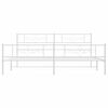 vidaXL Metal Bed Frame without Mattress with Footboard White 200x200cm