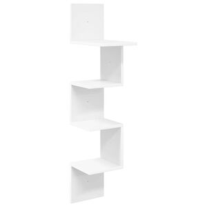 vidaXL Wall Shelf Wall-Mounted White 32 x 21 x107 cm Engineered Wood