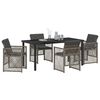 vidaXL Garden Dining Set 5 pcs Grey Poly Rattan