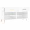 vidaXL Shoe Bench High Gloss White 102x35x55 cm Engineered Wood
